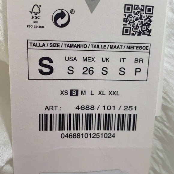 NWT. Zara Oyster White Semi Sheer Tunic/Midi Dress. Size S. - Picture 10 of 12